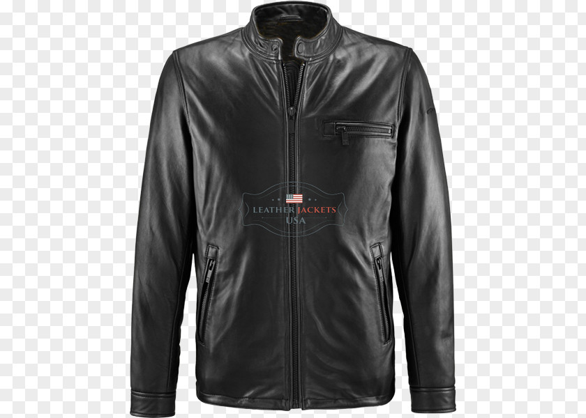Cowhide Leather Jacket Coat Flight Zipper PNG
