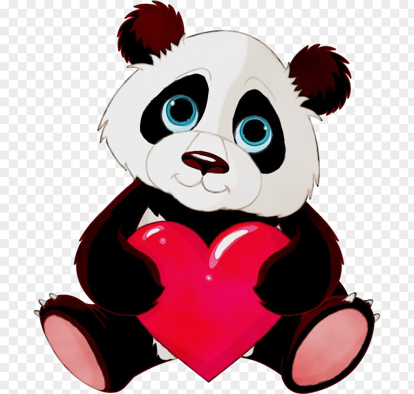 Giant Panda Royalty-free Heart Cuteness Kawaii PNG