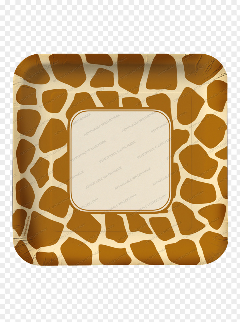 Giraffe Animal Print Paper Cloth Napkins Plate PNG