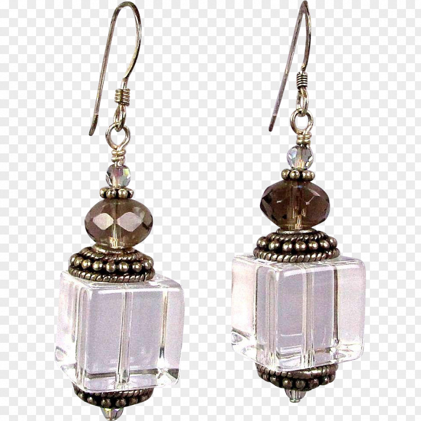 Silver Earring Jewellery Gemstone Crystal PNG