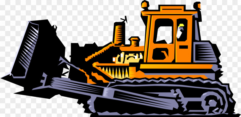 Bulldozer Construction Illustration Heavy Machinery Tractor PNG