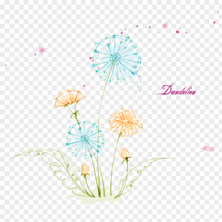Dandelion Floral Design PNG