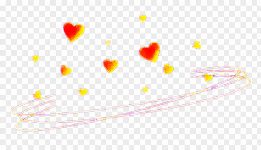 Love Yellow Heart Line PNG