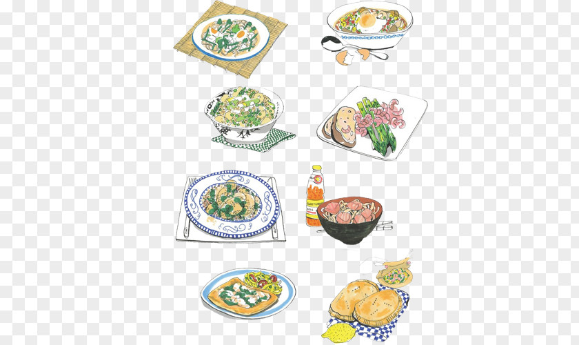 A Variety Of Cooking Hand Painting Material Picture Waffle Sauce Cuisine PNG