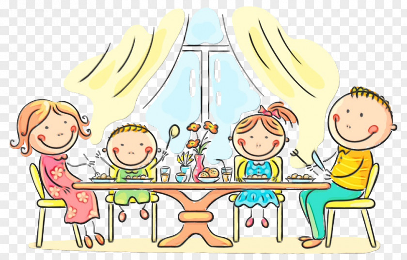 Cartoon Sharing Table Fun Child PNG