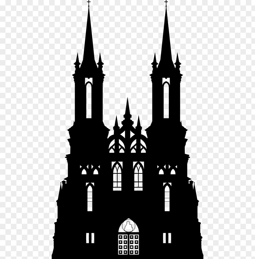 Silhouette Gothic Architecture Castle Clip Art PNG