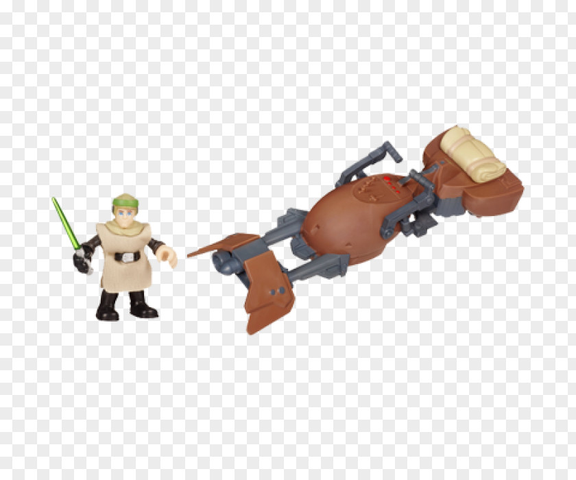 Speeder Bike Luke Skywalker Obi-Wan Kenobi Figurine Star Wars PNG