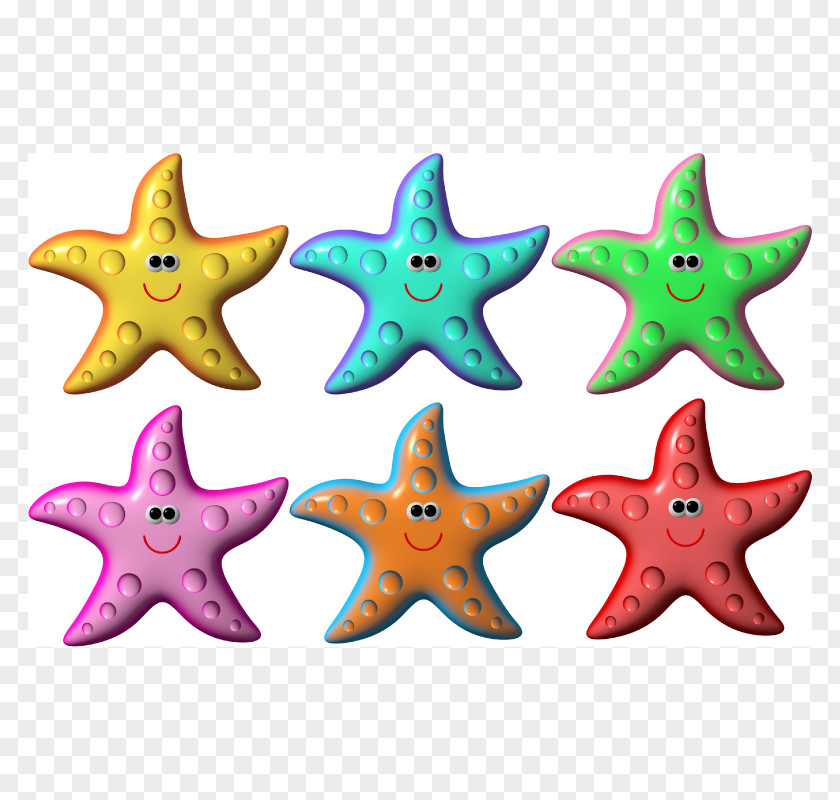Starfish Echinoderm Sticker Blue Sea Star Vinyl Group PNG