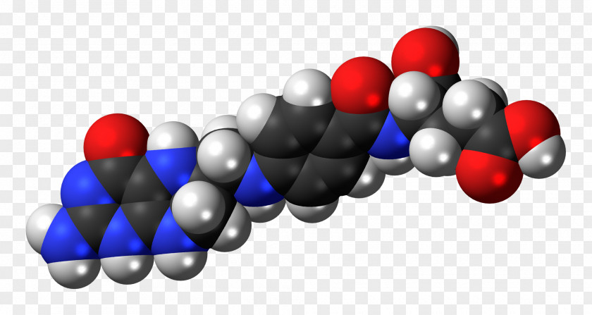 Tetrahydrofolic Acid Space-filling Model Folate Molecule PNG