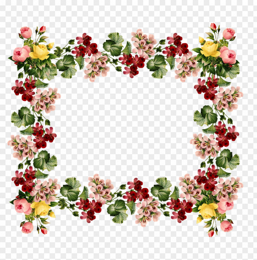 Flower Garland Paper Retro Style Floral Design Clip Art PNG
