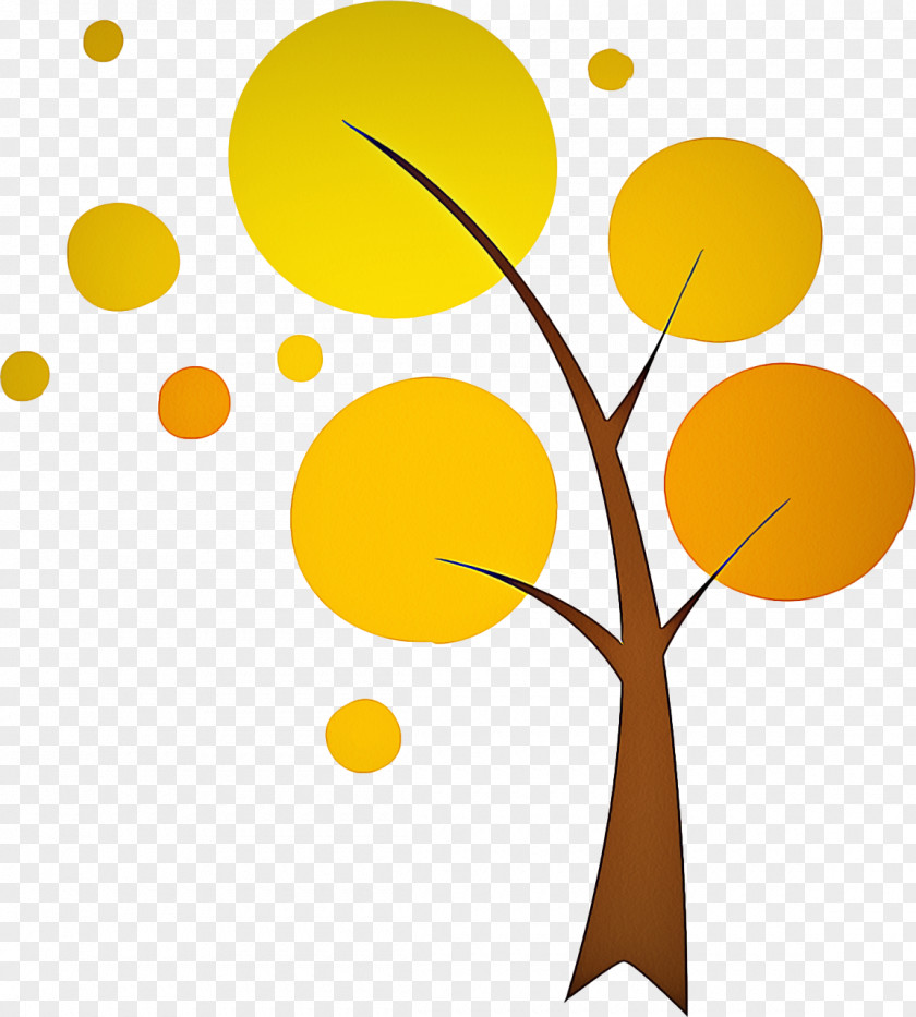 Plant Tree Yellow Line Clip Art Leaf Branch PNG