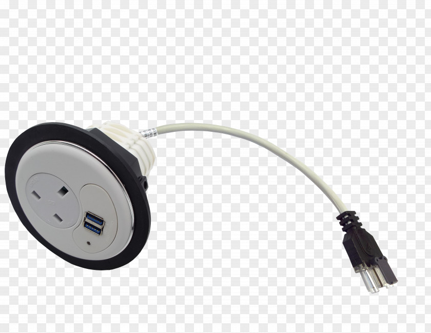 USB Electrical Cable Grommet Management Desk PNG