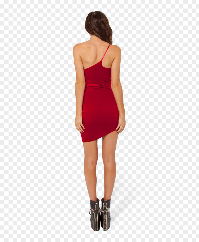 Red Dress Cocktail Velvet Shoulder Strap Fashion PNG