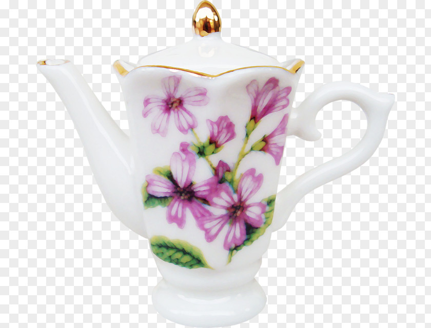 Kettle Saucer Porcelain Teapot Mug PNG