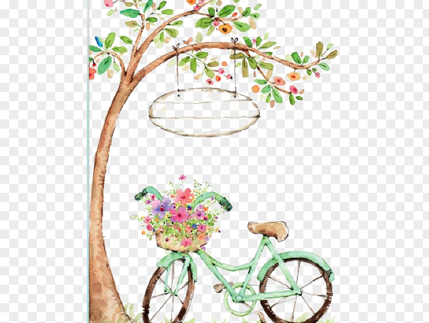 Drawing Bicycle Watercolor Painting PNG