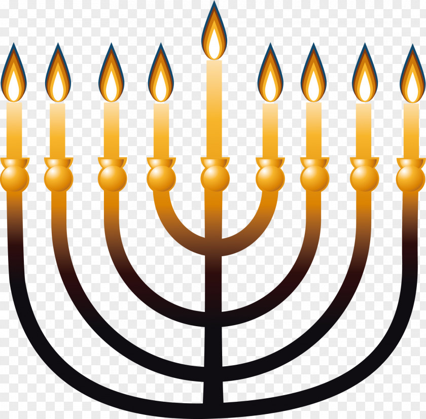 Yellow Simple Candlestick Menorah Jewish People Candle Illustration PNG