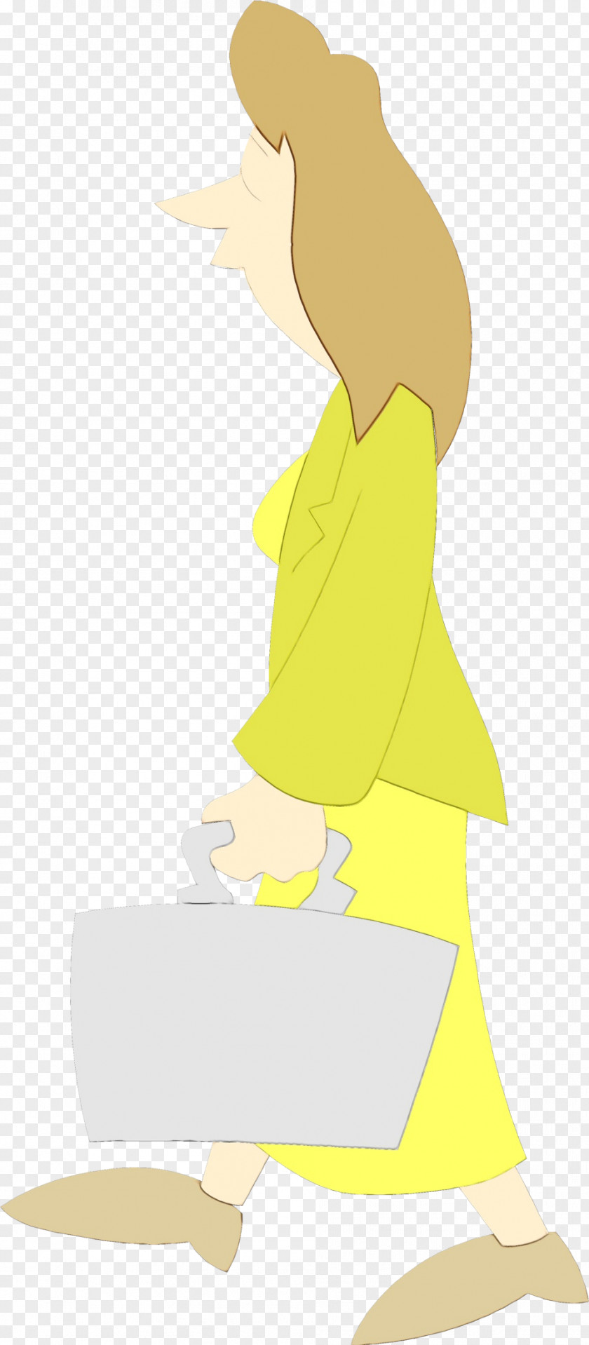 Cartoon Water Bird Beak Shoulder Design Yellow PNG