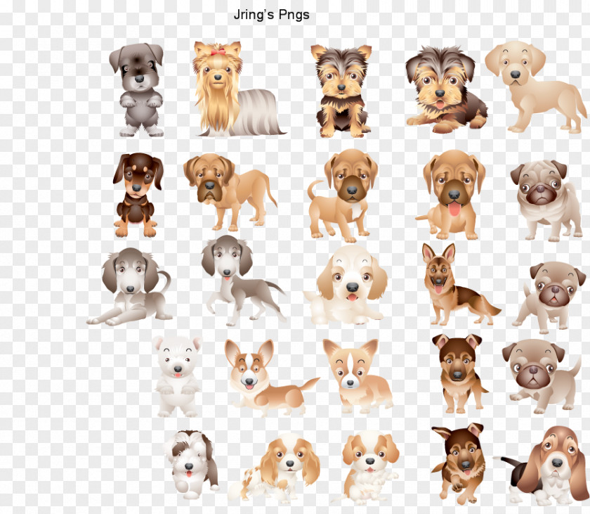 Puppy Pug Bichon Frise Cat Vector Graphics PNG