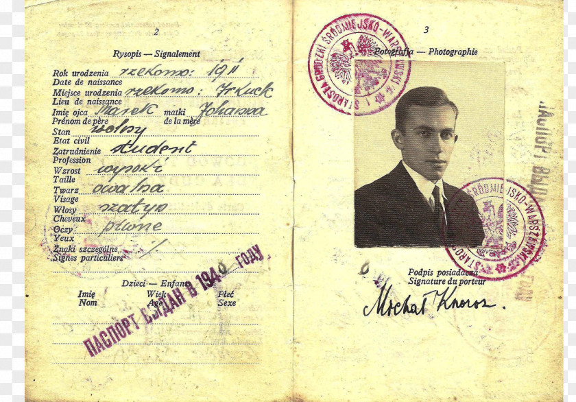 Soviet Union Identity Document Second World War Polish Passport PNG