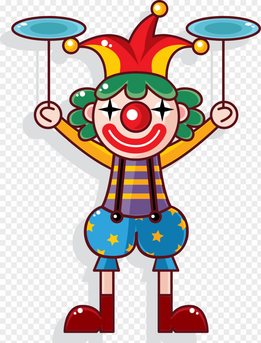 Vector Clown Performance Circus Cartoon PNG