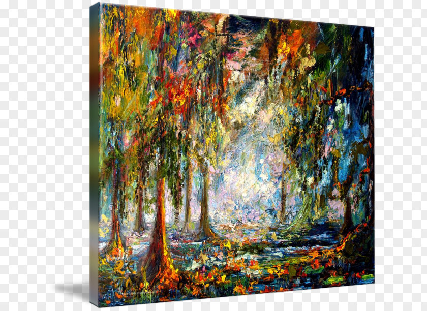 Watercolor Painting Landscape Acrylic Paint Gallery Wrap Oil PNG