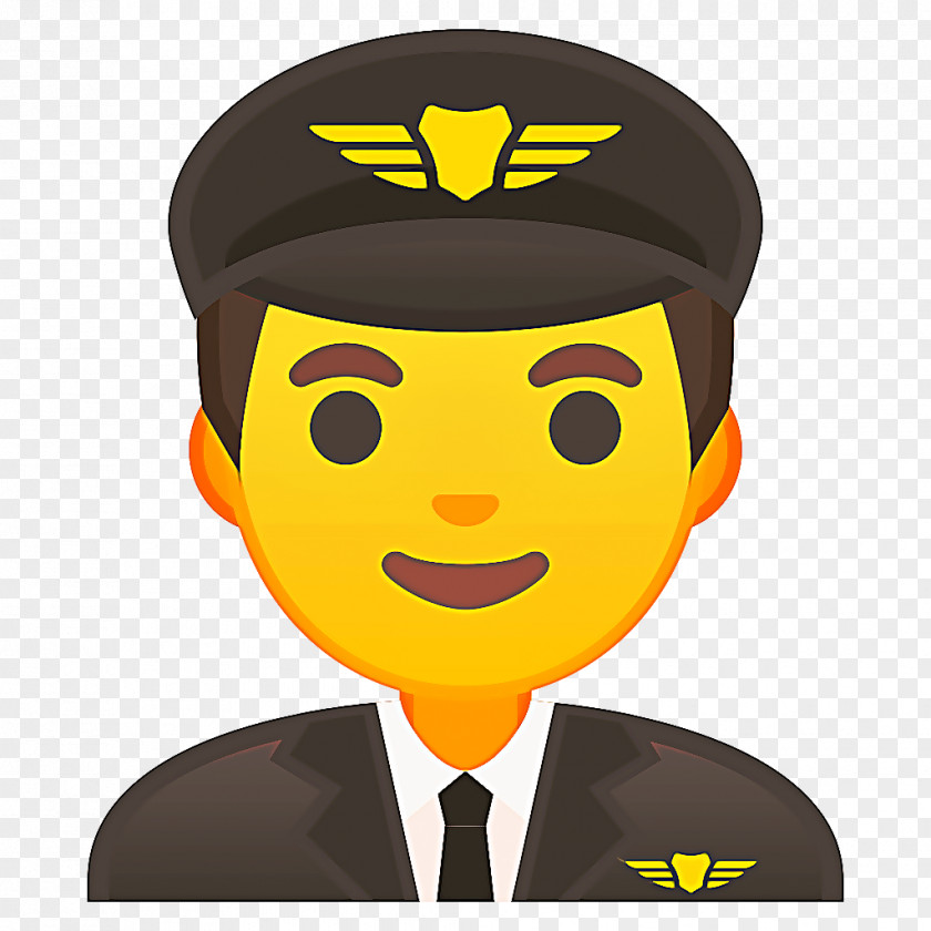 Smile Cap Airplane Emoji PNG