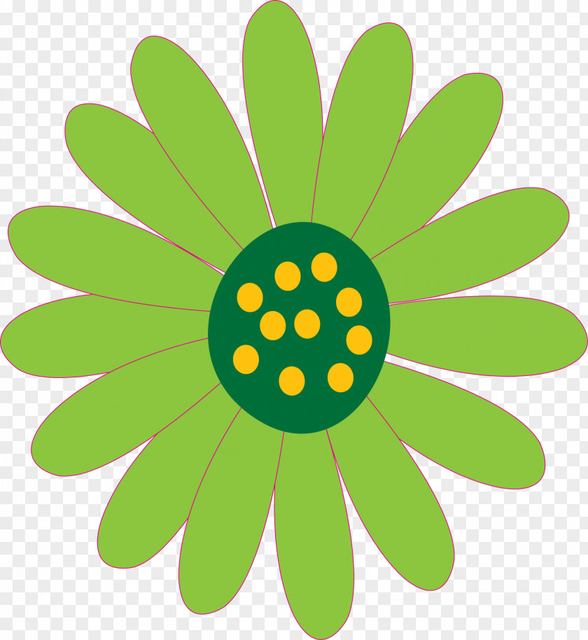 Green Flowers Motif Art Clip PNG