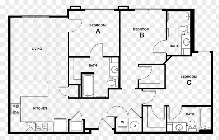 House 3D Floor Plan PNG