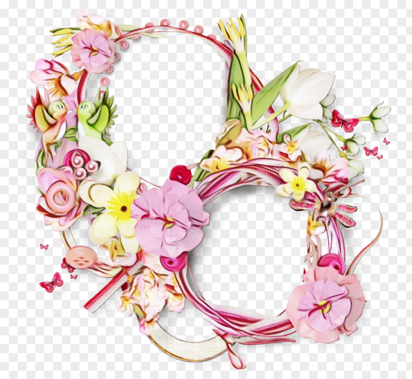 Wreath Fashion Accessory Pink Flower Cut Flowers Plant PNG