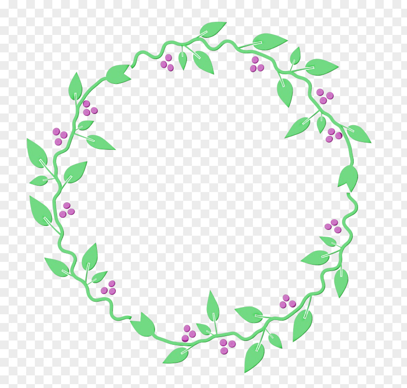 Holly Plant Circle Frame PNG