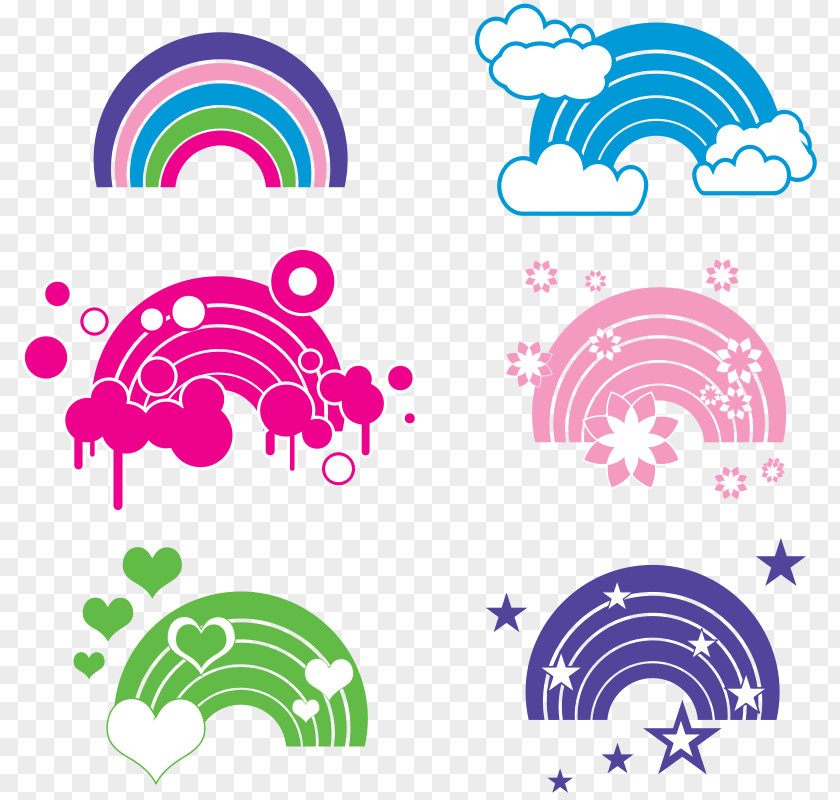 Pictures Of Hearts And Stars Rainbow Clip Art PNG