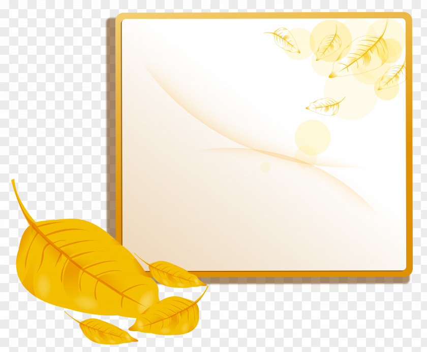 Autumn Frame Decor Clipart Image Paper Petal Yellow PNG