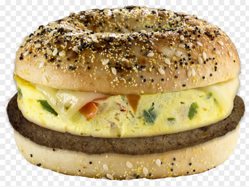 Bagel Hamburger Cheeseburger Breakfast Sandwich Fast Food PNG