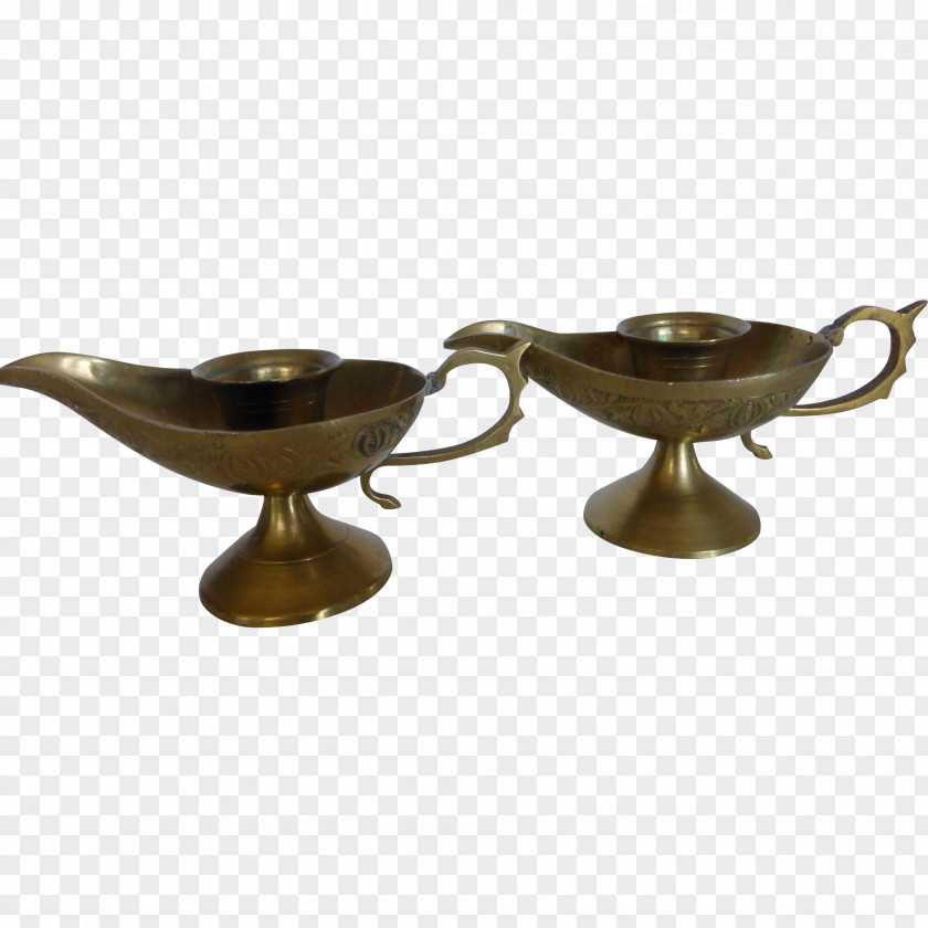 Brass Candlestick Glass Oil Lamp Light PNG