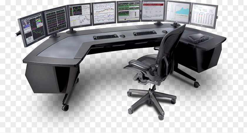 Computer Trading Room Foreign Exchange Market Trader Desk PNG