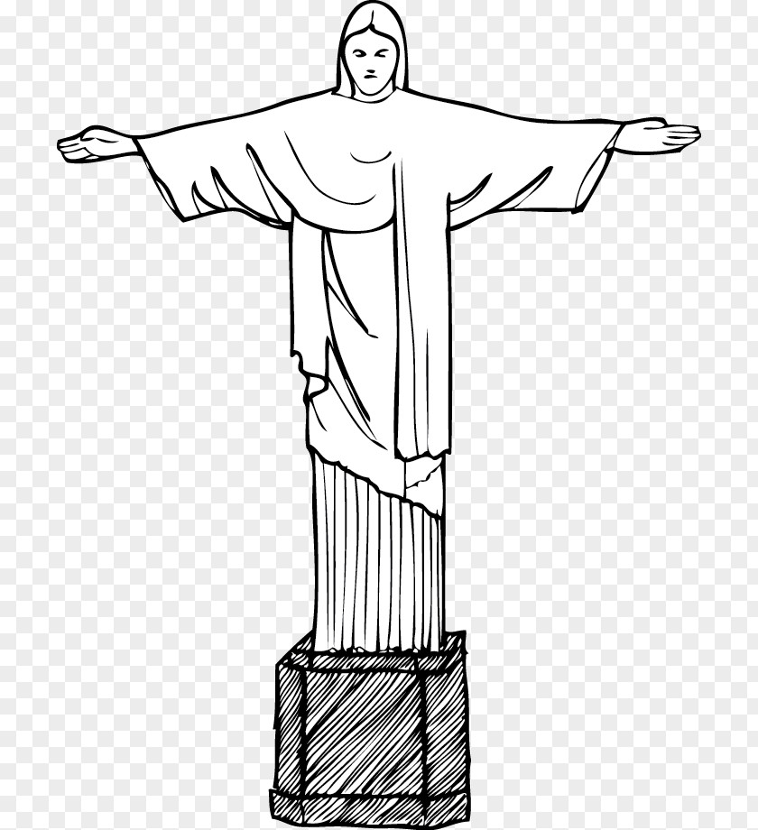 Hand-painted Artwork World Monuments Christ The Redeemer Corcovado Clip Art PNG