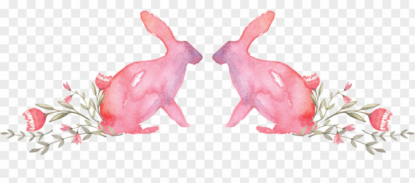 Hand-painted Rabbit Poster Child PNG