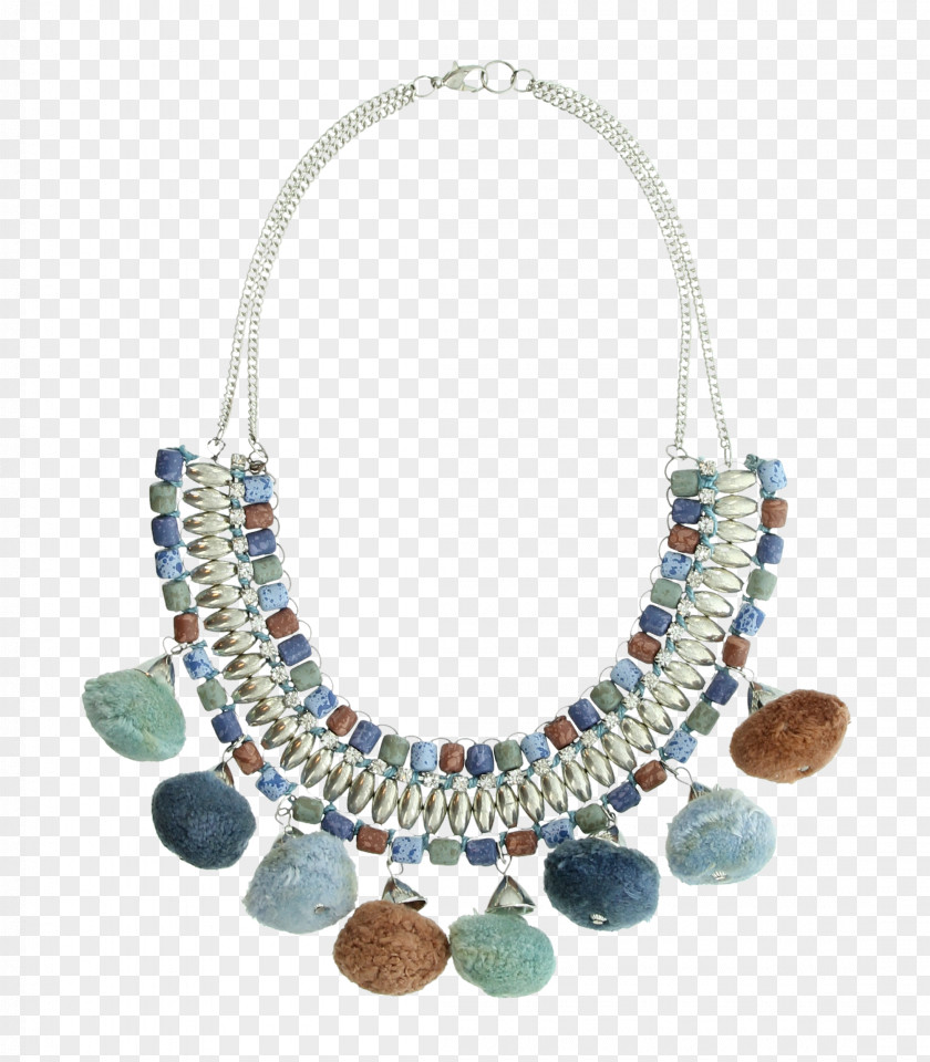 Indian Summer Turquoise Necklace Bead Chain PNG