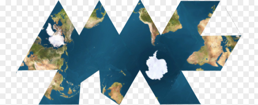 Paper Projection Dymaxion Map World PNG