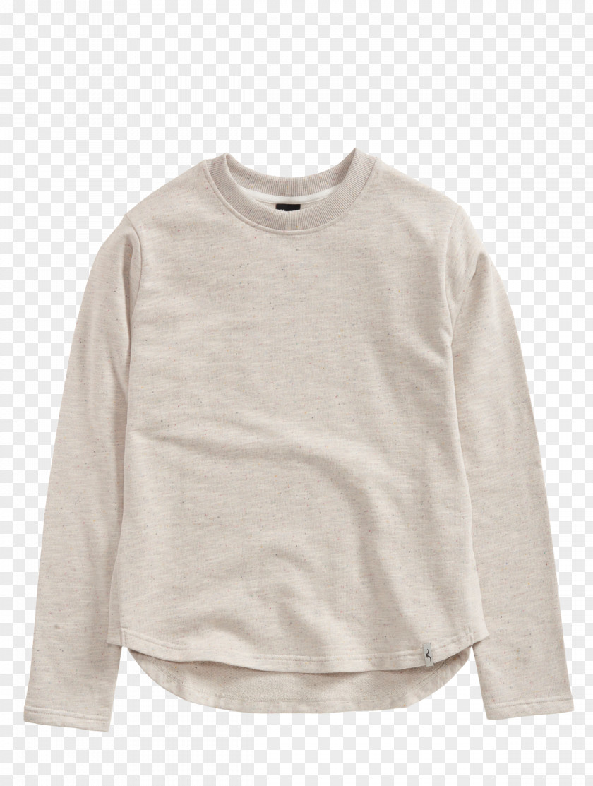 Tshirt Cleptomanicx Leonie Heather Creme T-shirt Sleeve Sweater Crew Neck PNG