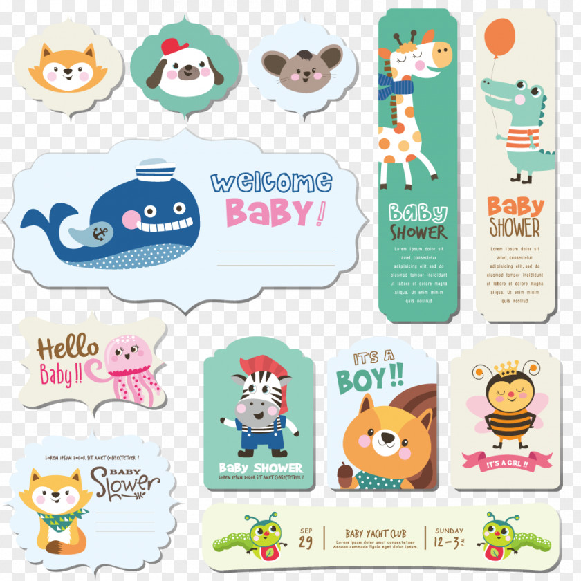 Vector Animal Small Labels Clip Art PNG