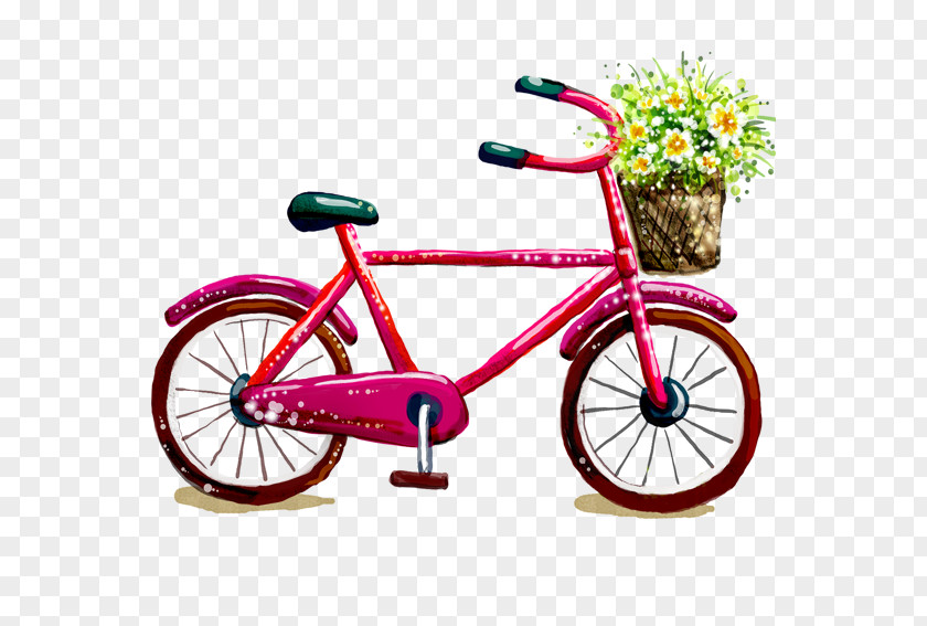 Free Bicycle Lovely Lady To Pull Material Pedal Wheel Road Saddle PNG