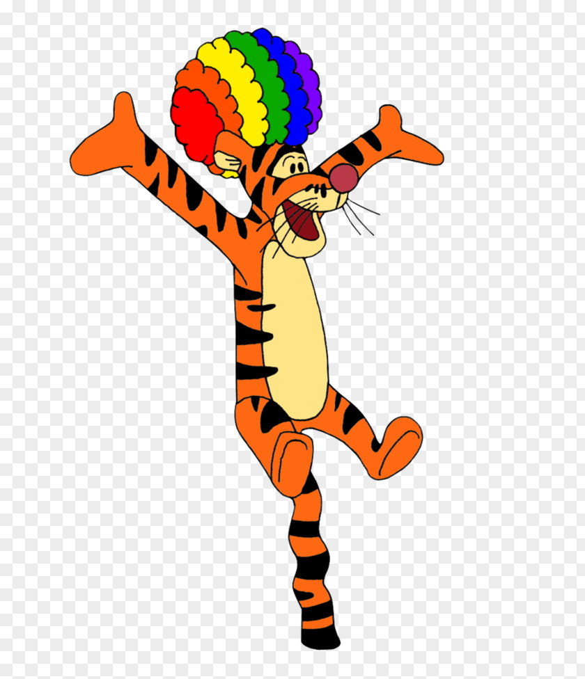 Funny Clown Tigger Winnie-the-Pooh Afro Hundred Acre Wood PNG