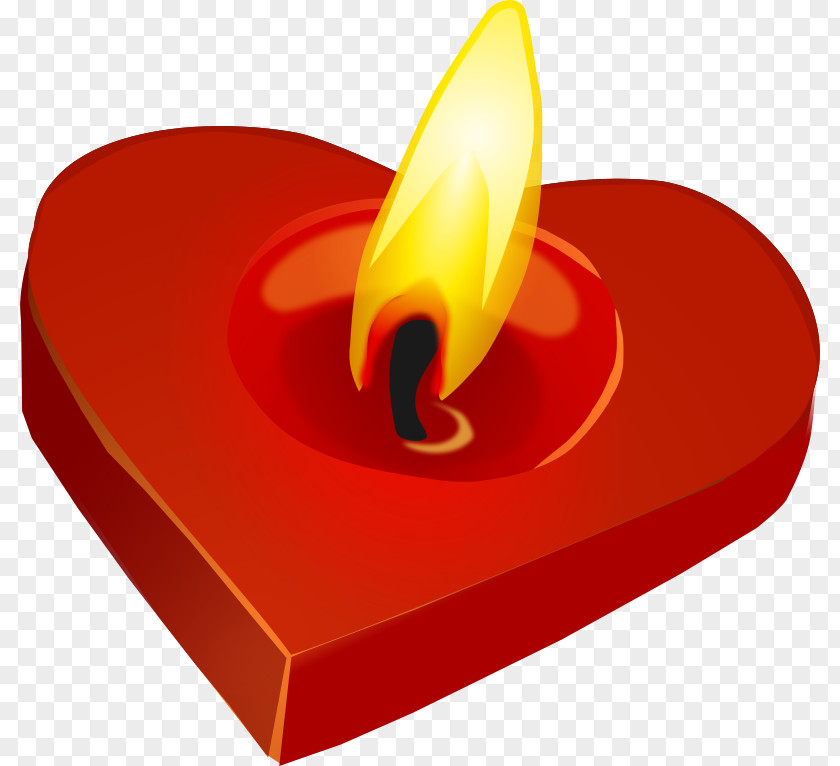 Romantic Candle Heart Clip Art PNG