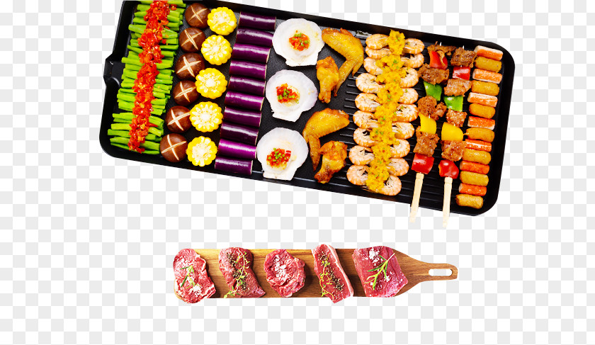 Neatly Arranged Barbecue Food Korean Cuisine PNG