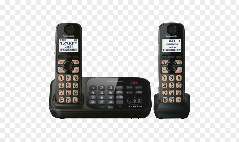 Answering Machine Cordless Telephone Digital Enhanced Telecommunications Handset Panasonic KX-tg4742b Phone PNG