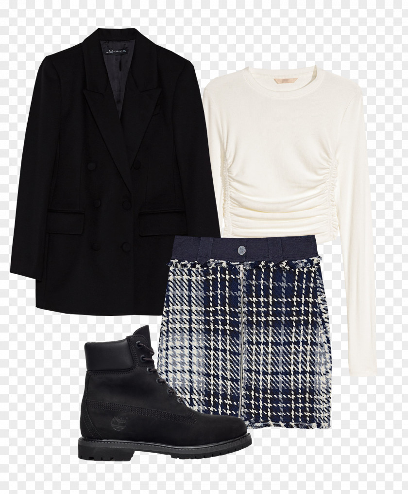 Blazer Skirt Tartan Fashion Zara Clothing PNG