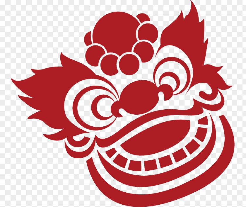 Chinese New Year Element Wind China Lion's Head PNG