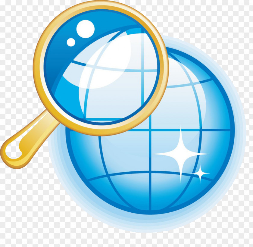 Earth Under A Magnifying Glass Globe World Wide Web Royalty-free Icon PNG