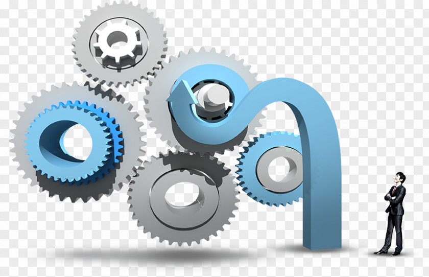Gears And Arrow Business Figures Finance Financial Technology Information Machine PNG